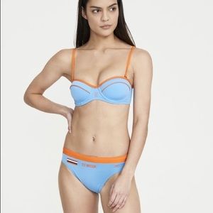 P.e nation blue and orange speedo bikini